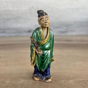 Chinese Antique Shiwan Mudman Sage Figurine Ceramic 5"